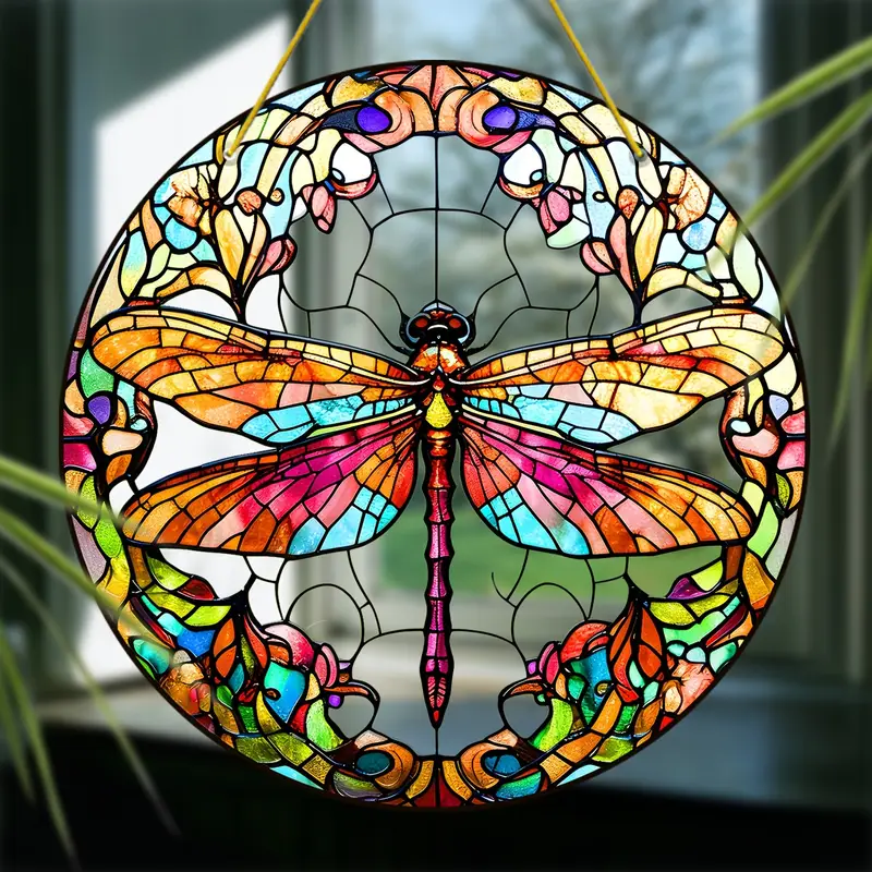 Zarter Sonnenfänger in Libellenform – 20 cm doppelseitige Acrylkunst. Sommerlicher Gartenzauber für die Veranda oder eine aufmerksame Überraschung zur Einweihungsparty._voghion.com